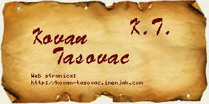 Kovan Tasovac vizit kartica